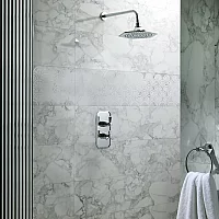 Milano Earlham Art Deco Thermostatic Shower with Shower Head 1 Outlet Chrome