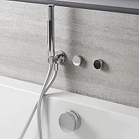 Milano Vis Digital Thermostatic Control with Hand Shower Overflow Bath Filler and Waste Chrome