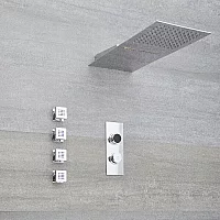Milano Vis Chrome Thermostatic Digital Shower with Waterblade Shower Head and Body Jets 3 Outlet