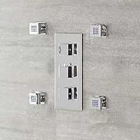Milano Arvo Modern Front Fix Pack of 4 Square Body Jets Chrome