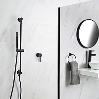 Milano Nero Black Shower with Riser Rail and Hand Shower 1 Outlet