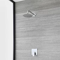 Milano Hunston Modern Chrome Shower with Round Shower Head 1 Outlet