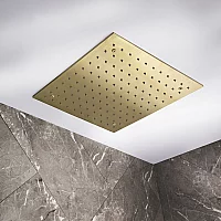 Milano Ayanna Modern 400mm Square Ceiling Mounted Recessed Shower Head Brushed Brass