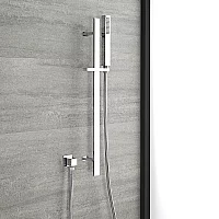 Milano Arvo Modern Riser Rail Kit with Hand Shower and Outlet Elbow Chrome