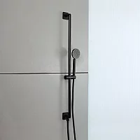 Milano Lune Modern Round Riser Rail Kit with Hand Shower and Integrated Elbow Choice of Finish