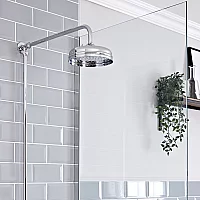 Milano Elizabeth Traditional Rigid Riser with Shower Head Chrome
