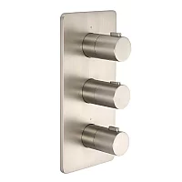 Milano Hunston Modern Thermostatic Triple Diverter Shower Valve Three Outlets Brushed Nickel