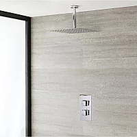 Milano Arvo Chrome Thermostatic Shower with Slim Shower Head and Ceiling Arm 1 Outlet
