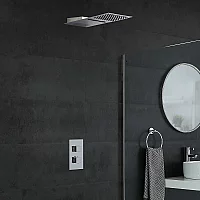 Milano Arvo Chrome Thermostatic Shower with Diverter and Waterblade Shower Head 2 Outlet