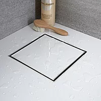 Milano Barq Wet Room Shower Enclosure with 200mm Square Tile Insert Drain 1000mm