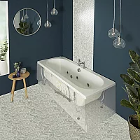 Milano Overton Whirlpool Double Ended Spa Bath 1700mm x 700mm 6 Whirlpool Jets