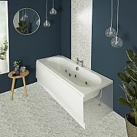 Milano Overton Whirlpool Double Ended Spa Bath with Side Panel 1800mm x 800mm 6 Whirlpool Jets