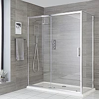 Milano Portland 1400mm Sliding Shower Door and 700mm Side Panel