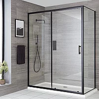 Milano Sliding Shower Door Choice of Finish Size and Side Panel