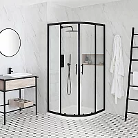 Milano Nero Black Quadrant Shower Enclosure 900mm