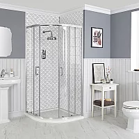 Milano Langley Chrome Traditional Quadrant Shower Enclosure Choice of Size