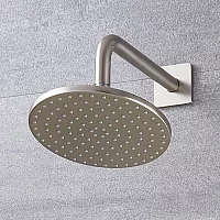 Milano Ashurst 188mm Round Shower Head and Wall Arm Brushed Nickel