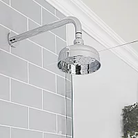 Milano Elizabeth Chrome 150mm Traditional Apron Shower Head and Wall Arm