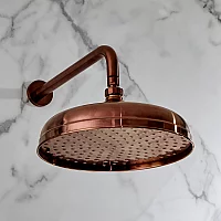 Milano Elizabeth Brushed Copper 300mm Traditional Apron Shower Head and Wall Arm
