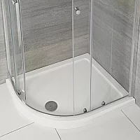 Milano Lithic Left Handed Low Profile AntiSlip Offset Quadrant Shower Tray 1200mm x 900mm