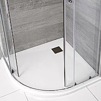 Milano Rasa Matt White Slate Effect Quadrant Shower Tray 900mm