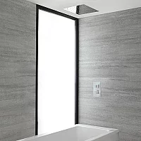 Milano Arvo Chrome Thermostatic Shower Bath System with 280mm Square Recessed Shower Head 1 Outlet