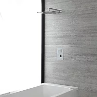 Milano Arvo Chrome Thermostatic Shower Bath System with 400mm Square Shower Head 1 Outlet