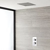 Milano Arvo Chrome Thermostatic Shower System with 280mm Square Recessed Shower Head 1 Outlet