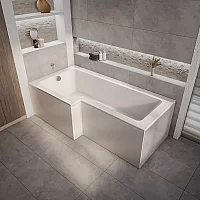 Milano Elswick 1700mm x 850mm Left Hand LShaped Shower Bath with Side Panel