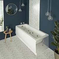Milano Elswick Whirlpool Single Ended Spa Bath with Side Panel 1700m x 700mm 6 Whirlpool Jets