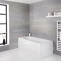 Milano Richmond Standard Single Ended Bath with Side Panel and End Panel 1700mm x 750mm