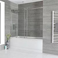 Milano Elswick Standard Single Ended Bath with Sliding Bath Screen and Side Panel Choice of Sizes