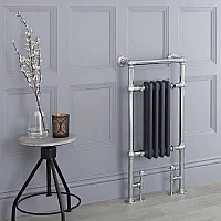 Milano Elizabeth Anthracite and Chrome Traditional Heated Towel Rail 930mm x 452mm