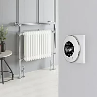 Milano Elizabeth White Traditional Dual Fuel Heated Towel Rail 930mm x 790mm with WiFi Thermostat
