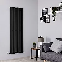 Milano Aruba Vertical Designer Radiator Single Panel 1780mm x 590mm Black
