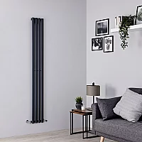 Milano Aruba Vertical Designer Radiator Single Panel 1780mm x 236mm Anthracite