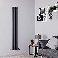 Milano Viti Anthracite Diamond Panel Vertical Designer Radiator 1780mm x 280mm Double Panel