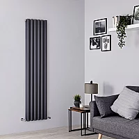Milano Viti Anthracite Diamond Panel Vertical Designer Radiator 1780mm x 420mm Double Panel