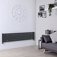 Milano Capri Anthracite Flat Panel Horizontal Designer Radiator 354mm x 1780mm Single Panel
