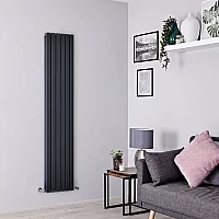 Milano Capri Anthracite Flat Panel Vertical Designer Radiator 1780mm x 354mm Double Panel