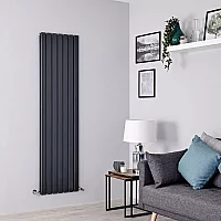 Milano Alpha Flat Panel Vertical Designer Radiator Double Panel 1780mm x 490mm Anthracite