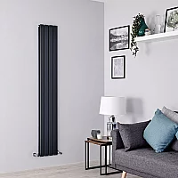 Milano Alpha Flat Panel Vertical Designer Radiator Double Panel 1780mm x 280mm Anthracite