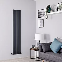 Milano Alpha Flat Panel Vertical Designer Radiator Double Panel 1780mm x 350mm Anthracite