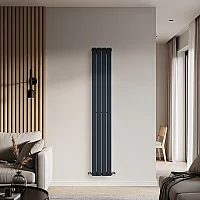 Milano Alpha Flat Panel Vertical Designer Radiator Single Panel 1780mm x 280mm Regal Blue