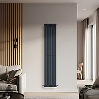 Milano Alpha Flat Panel Vertical Designer Radiator Single Panel 1780mm x 350mm Regal Blue