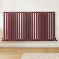 Milano Aruba Horizontal Designer Radiator Double Panel 800mm x 1416mm Booth Red