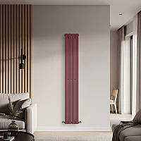 Milano Alpha Flat Panel Vertical Designer Radiator Single Panel 1780mm x 280mm Booth Red