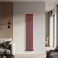 Milano Alpha Flat Panel Vertical Designer Radiator Single Panel 1780mm x 350mm Booth Red