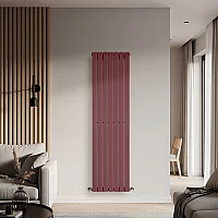 Milano Alpha Flat Panel Vertical Designer Radiator Single Panel 1780mm x 490mm Booth Red