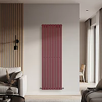 Milano Alpha Flat Panel Vertical Designer Radiator Single Panel 1780mm x 560mm Booth Red